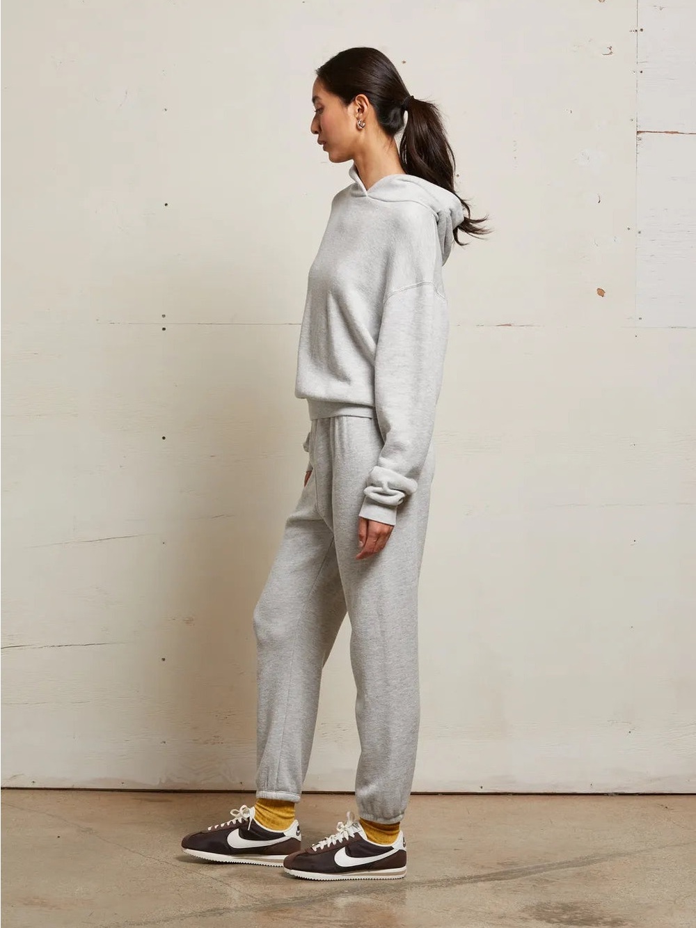 perfectwhitetee Light Heathered Gray Vintage French Terry Hoodie Size Small